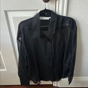 Astr Black Sheer Blouse